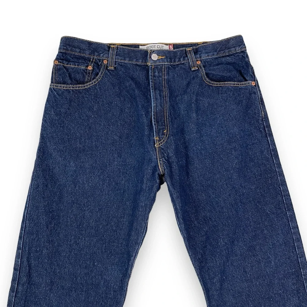 Levis Jeans Men 38x32 Dark Blue 517 Bootcut Denim Vintage Cotton